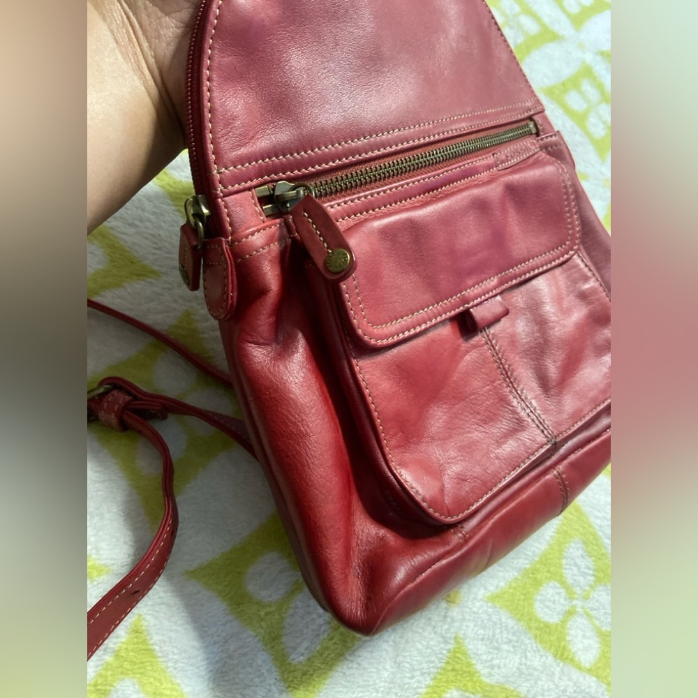 FOSSIL Red Leather SMALL Backpack - Picture 4 of 10